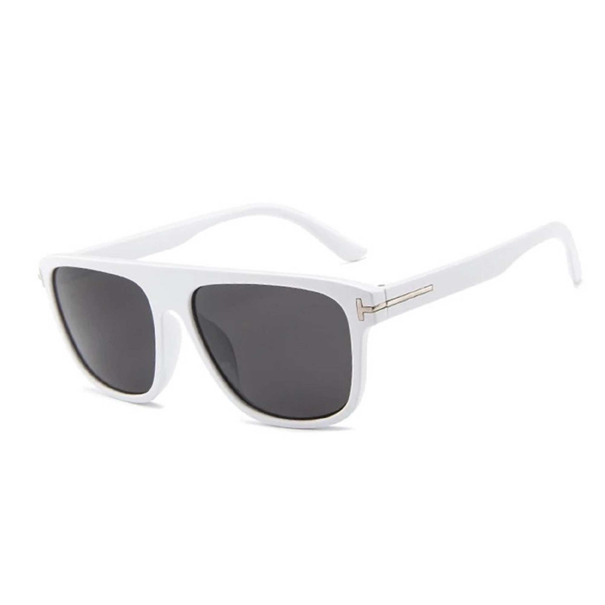 AUGEN By Visions India Retro Vintage Rectangular Abstract Unisex Sunglasses UV400 Protected Medium Size (White, 132)