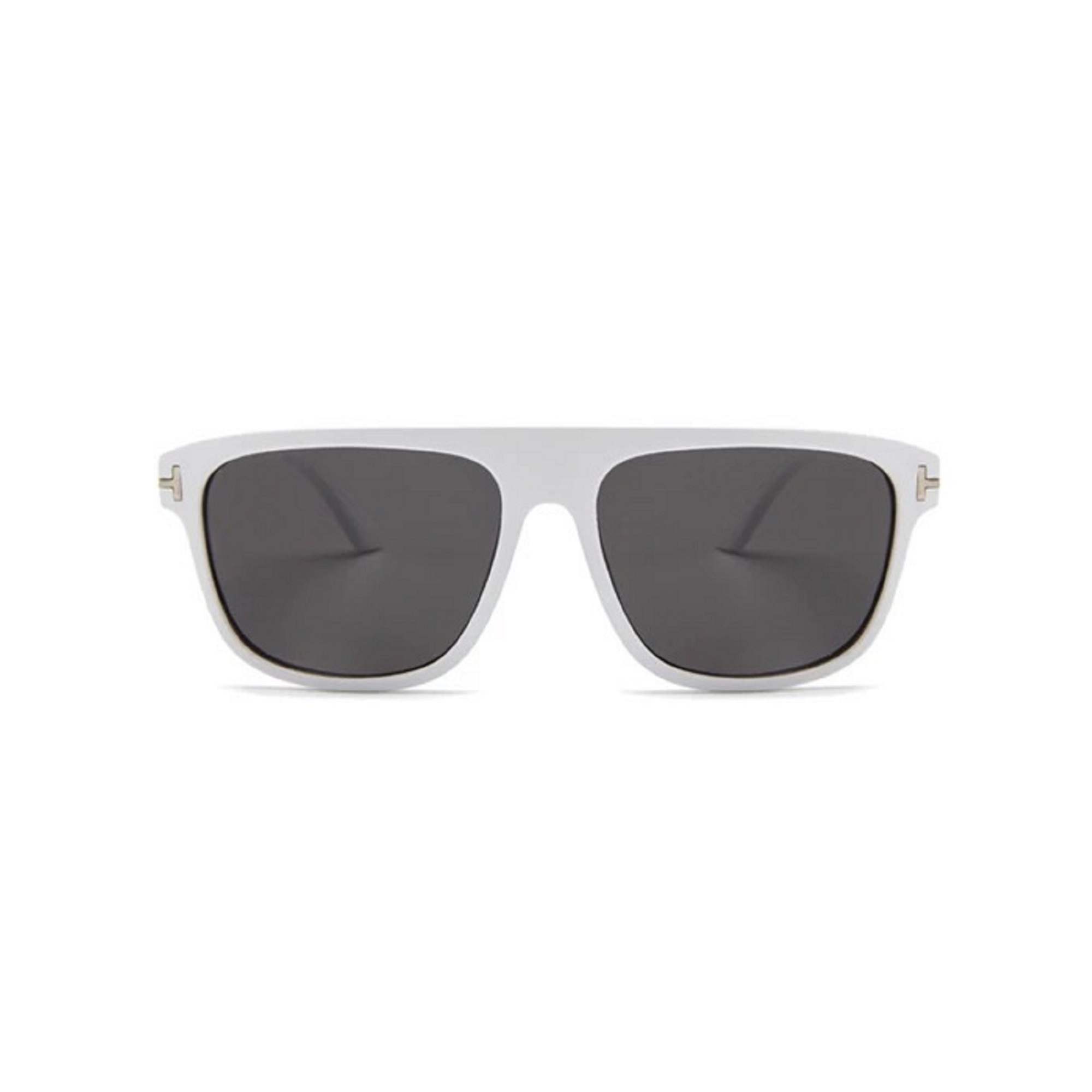AUGEN By Visions India Retro Vintage Rectangular Abstract Unisex Sunglasses UV400 Protected Medium Size (White, 132)