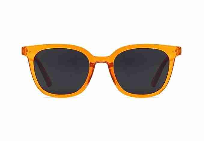 AUGEN By Visions India Retro Vintage Square Abstract Unisex Sunglasses UV400 Protected Large Size (Orange, 135)