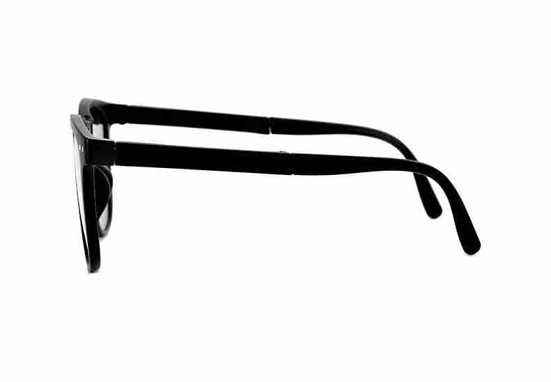 AUGEN By Visions India Retro Vintage Square Abstract Folding Unisex Sunglasses UV400 Protected Large Size (Black, 136)