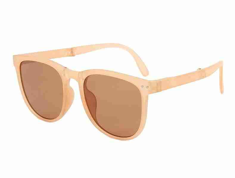 AUGEN By Visions India Retro Vintage Square Abstract Folding Unisex Sunglasses UV400 Protected Large Size (Brown, 136)