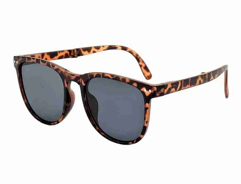 AUGEN By Visions India Retro Vintage Square Abstract Folding Unisex Sunglasses UV400 Protected Large Size (DaBrown, 136)