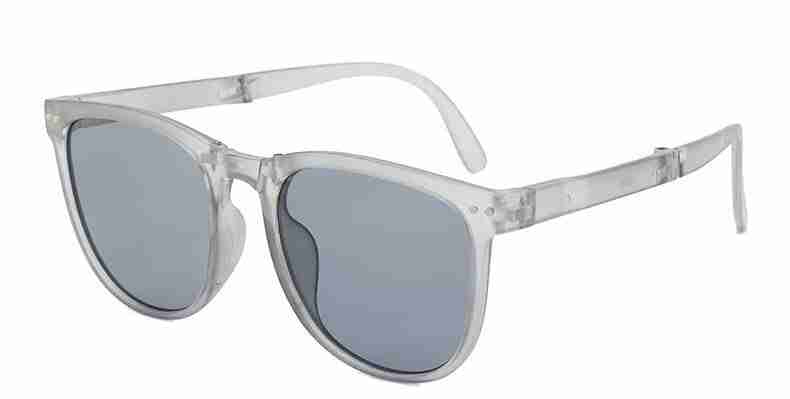 AUGEN By Visions India Retro Vintage Square Abstract Folding Unisex Sunglasses UV400 Protected Large Size (Grey, 136)