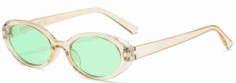 AUGEN By Visions India Retro Vintage Oval Abstract Unisex Sunglasses UV400 Protected Medium Size (Brown2, 138)