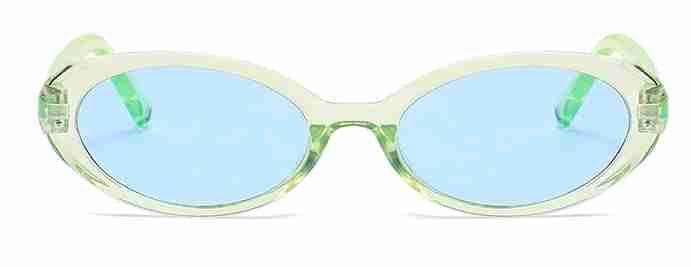 AUGEN By Visions India Retro Vintage Oval Abstract Unisex Sunglasses UV400 Protected Medium Size (Green, 138)