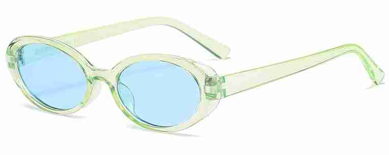 AUGEN By Visions India Retro Vintage Oval Abstract Unisex Sunglasses UV400 Protected Medium Size (Green, 138)