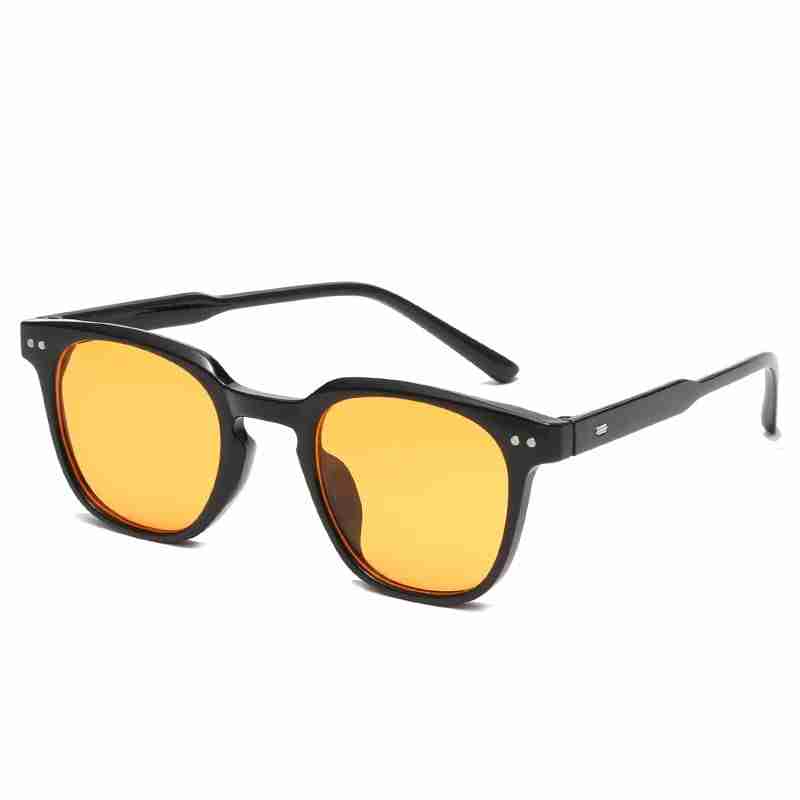 AUGEN By Visions India Retro Vintage Square Abstract Unisex UV Protected Sunglasses UV400 Protected Medium Size (Orange, 140) - Pack of 1