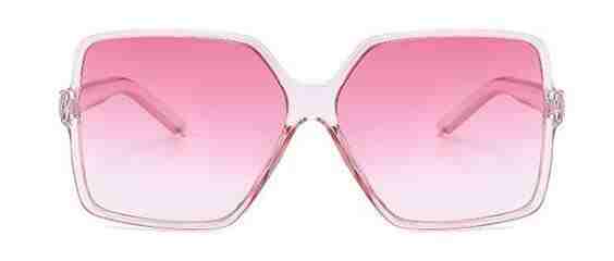 AUGEN By Visions India Retro Vintage Oversized Abstract Unisex Sunglasses UV400 Protected Large Size (Pink, 141)