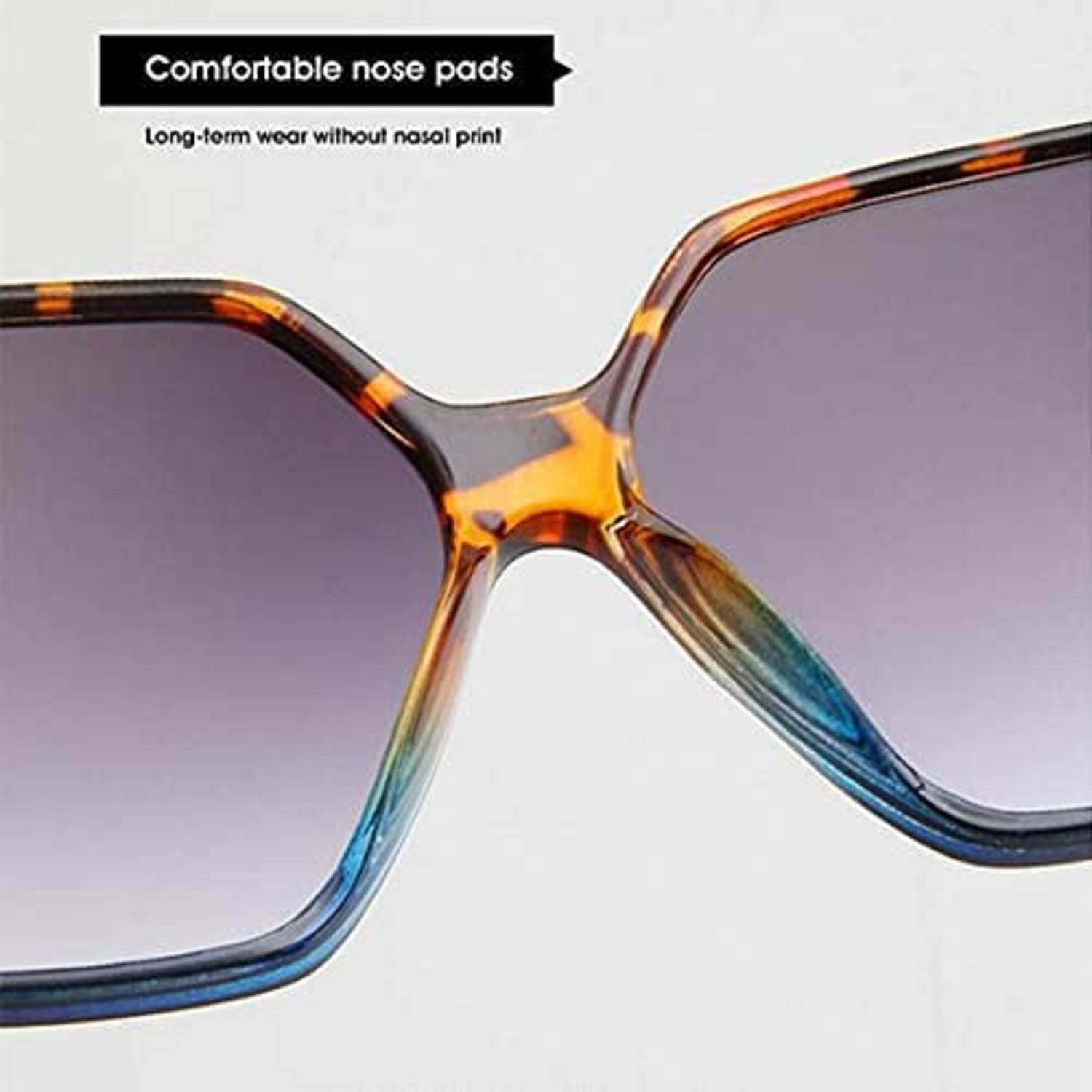 AUGEN By Visions India Retro Vintage Oversized Abstract Unisex Sunglasses UV400 Protected Large Size (White, 141) - Pack of 1