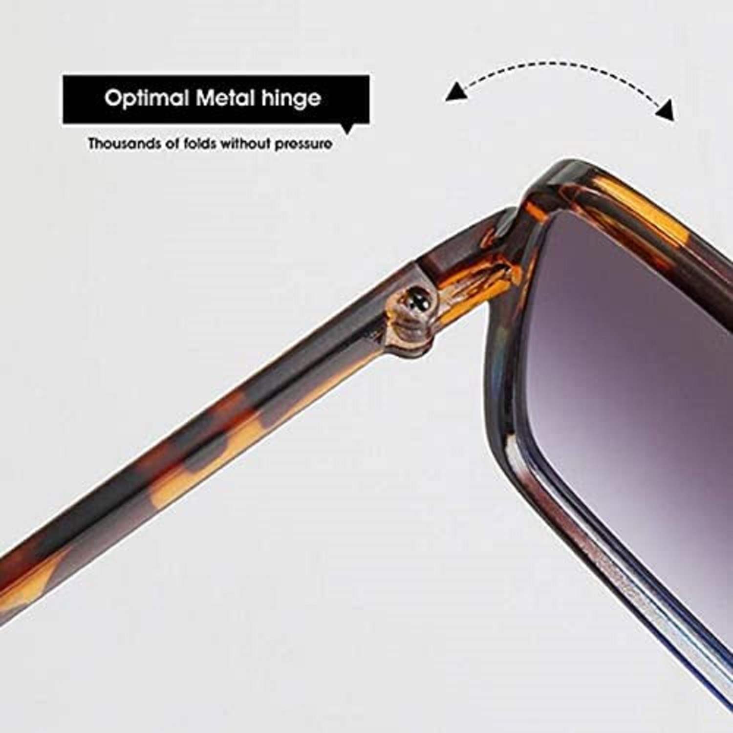 AUGEN By Visions India Retro Vintage Oversized Abstract Unisex Sunglasses UV400 Protected Large Size (White, 141) - Pack of 1