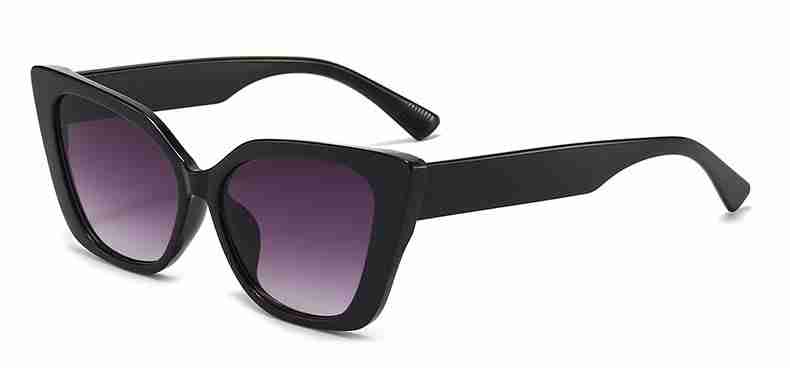 AUGEN By Visions India Retro Vintage Cateye Abstract Unisex Sunglasses UV400 Protected Medium Size (Black, 143)