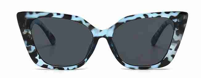 AUGEN By Visions India Retro Vintage Cateye Abstract Unisex Sunglasses UV400 Protected Medium Size (Blue, 143)