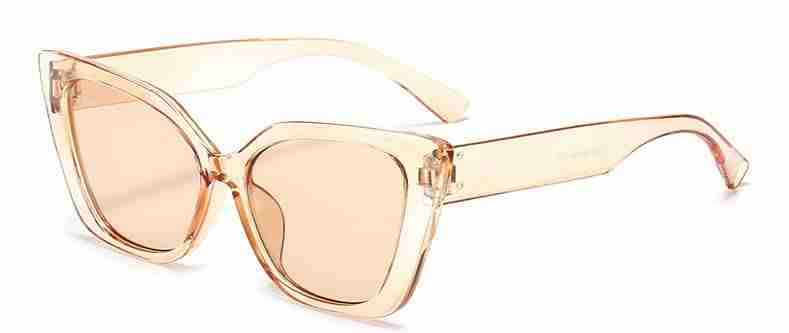 AUGEN By Visions India Retro Vintage Cateye Abstract Unisex Sunglasses UV400 Protected Medium Size (Brown, 143)