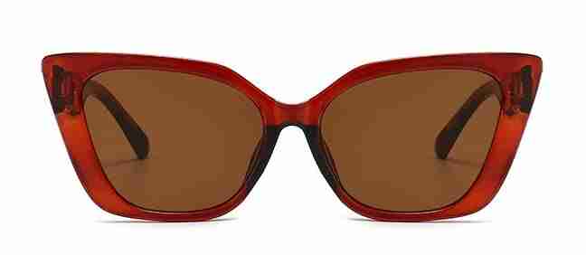 AUGEN By Visions India Retro Vintage Cateye Abstract Unisex Sunglasses UV400 Protected Medium Size (Brown2, 143)
