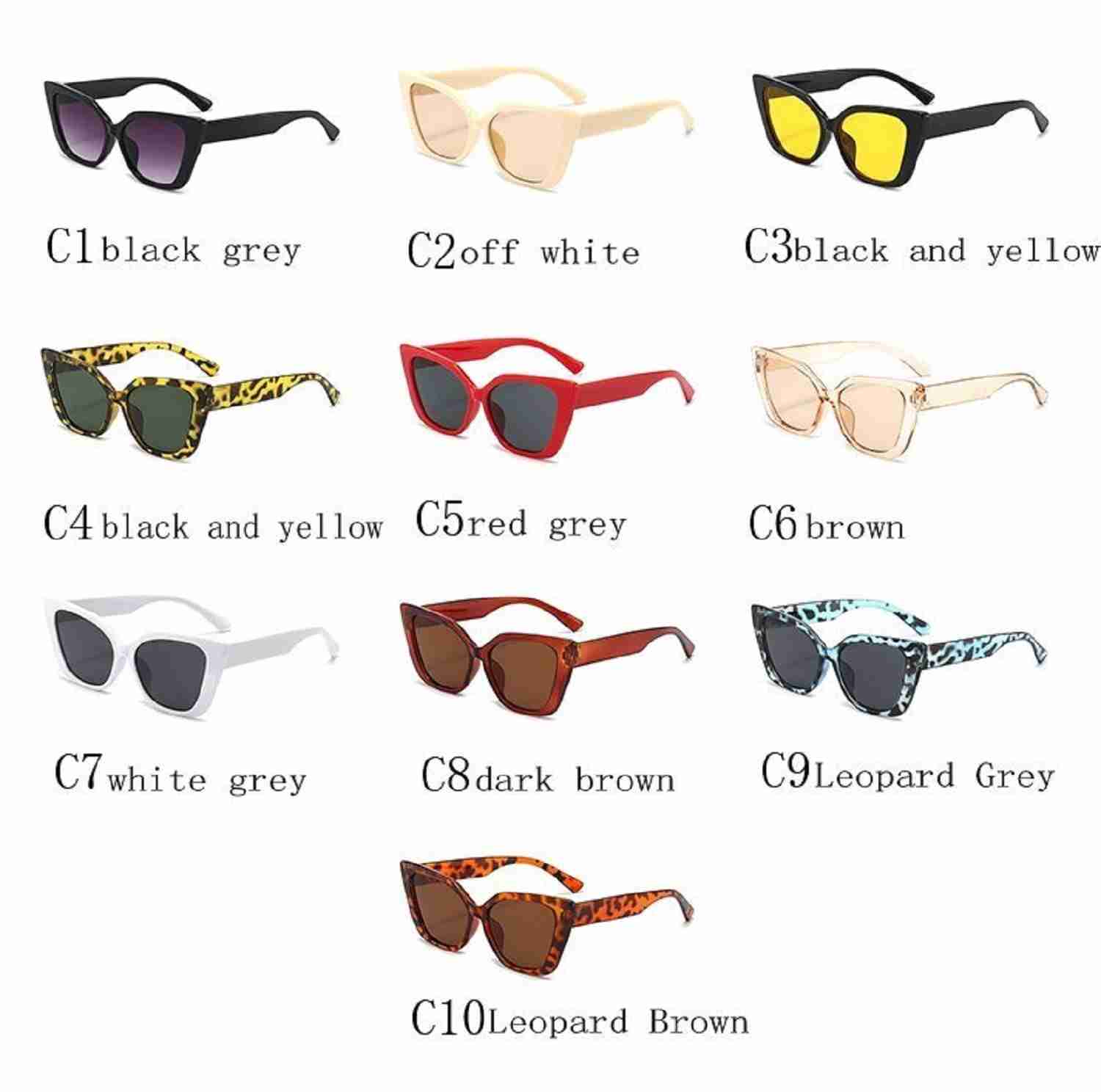 AUGEN By Visions India Retro Vintage Cateye Abstract Unisex Sunglasses UV400 Protected Medium Size (DaBrown, 143)