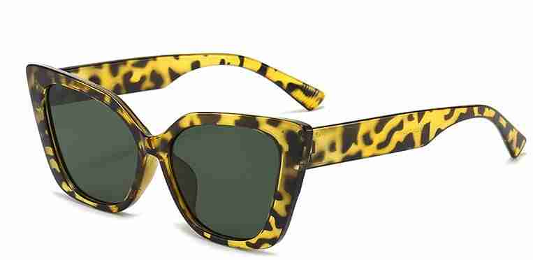 AUGEN By Visions India Retro Vintage Cateye Abstract Unisex Sunglasses UV400 Protected Medium Size (Green, 143)