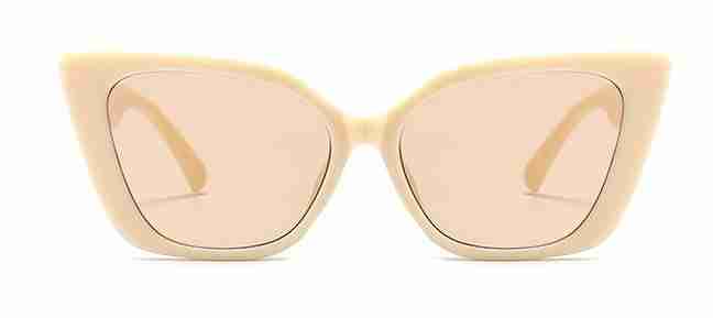 AUGEN By Visions India Retro Vintage Cateye Abstract Unisex Sunglasses UV400 Protected Medium Size (OffWhite, 143)
