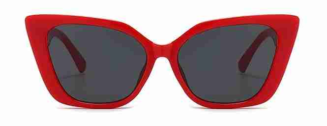 AUGEN By Visions India Retro Vintage Cateye Abstract Unisex Sunglasses UV400 Protected Medium Size (Red, 143)