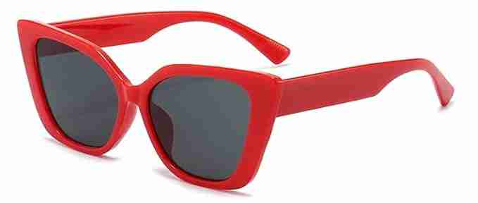 AUGEN By Visions India Retro Vintage Cateye Abstract Unisex Sunglasses UV400 Protected Medium Size (Red, 143)