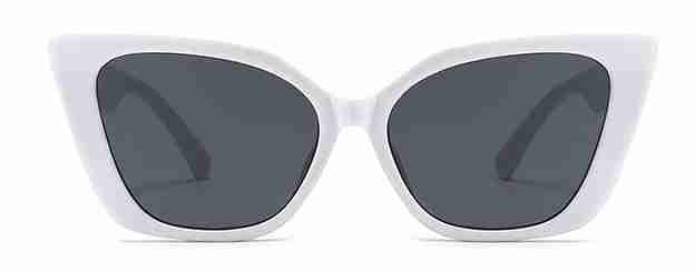 AUGEN By Visions India Retro Vintage Cateye Abstract Unisex Sunglasses UV400 Protected Medium Size (White, 143)