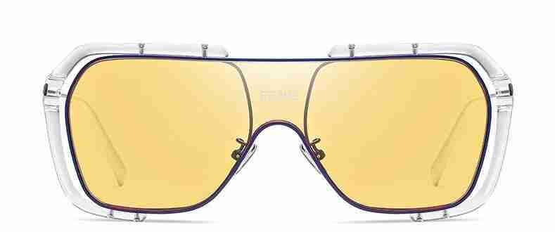 AUGEN By Visions India Retro Vintage Cateye Abstract Unisex Sunglasses UV400 Protected Medium Size (Yellow, 144) - Pack of 1