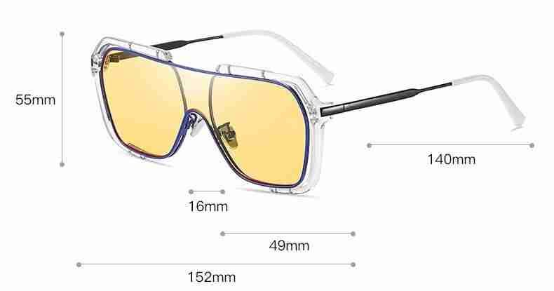 AUGEN By Visions India Retro Vintage Cateye Abstract Unisex Sunglasses UV400 Protected Medium Size (Yellow, 144) - Pack of 1