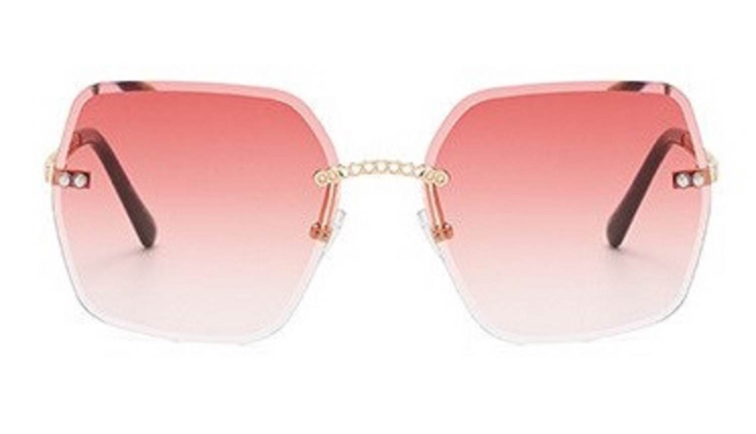 AUGEN By Visions India Retro Vintage Rimless Square Abstract Unisex Sunglasses UV400 Protected Medium Size (C5, 148)