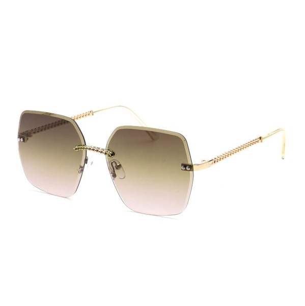 AUGEN By Visions India Retro Vintage Rimless Square Abstract Unisex Sunglasses UV400 Protected Medium Size (C6, 148)