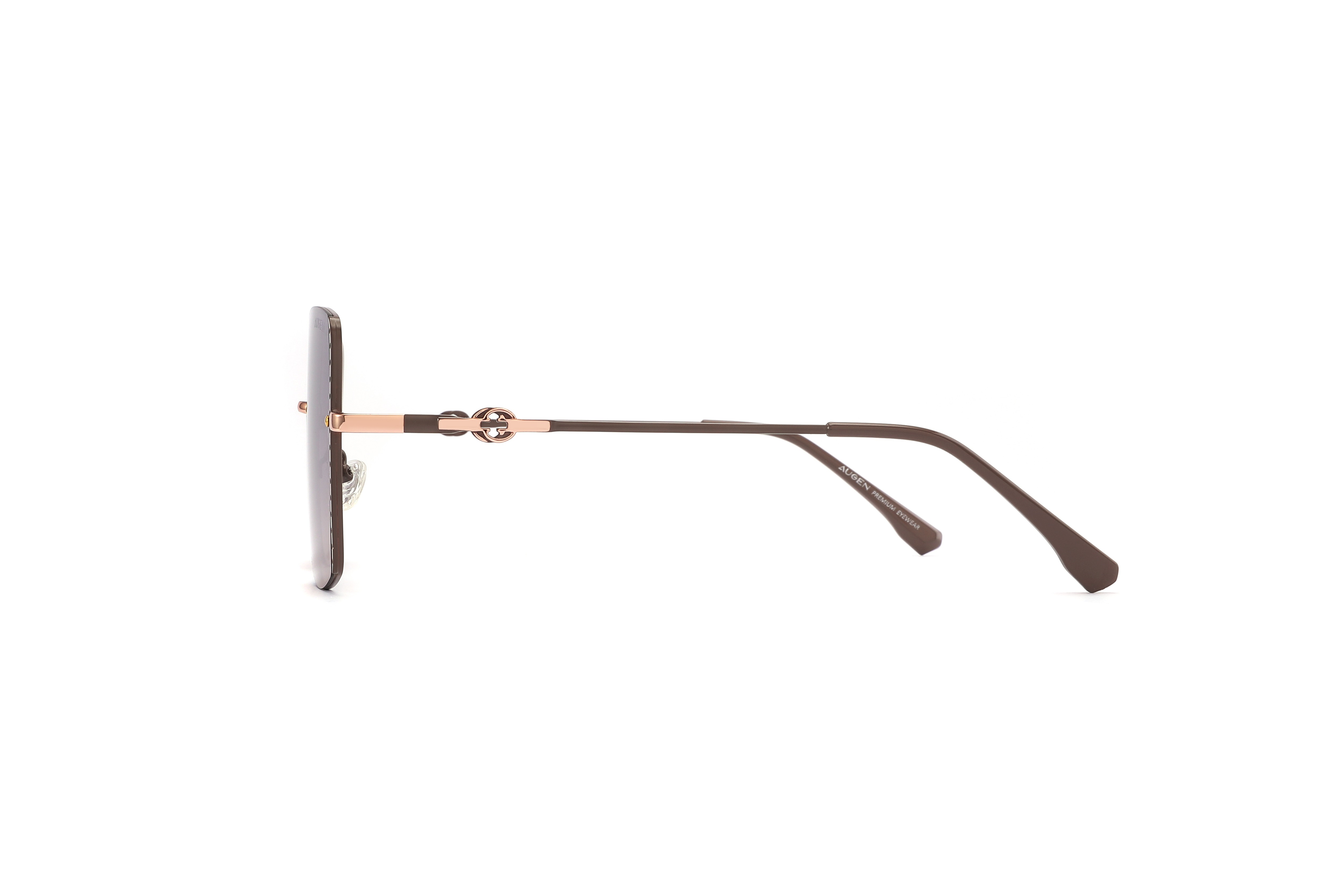 AUGEN By Visions India Retro Vintage Square Abstract Unisex Sunglasses Polarized UV400 Protected Large Size (Brown, 151)