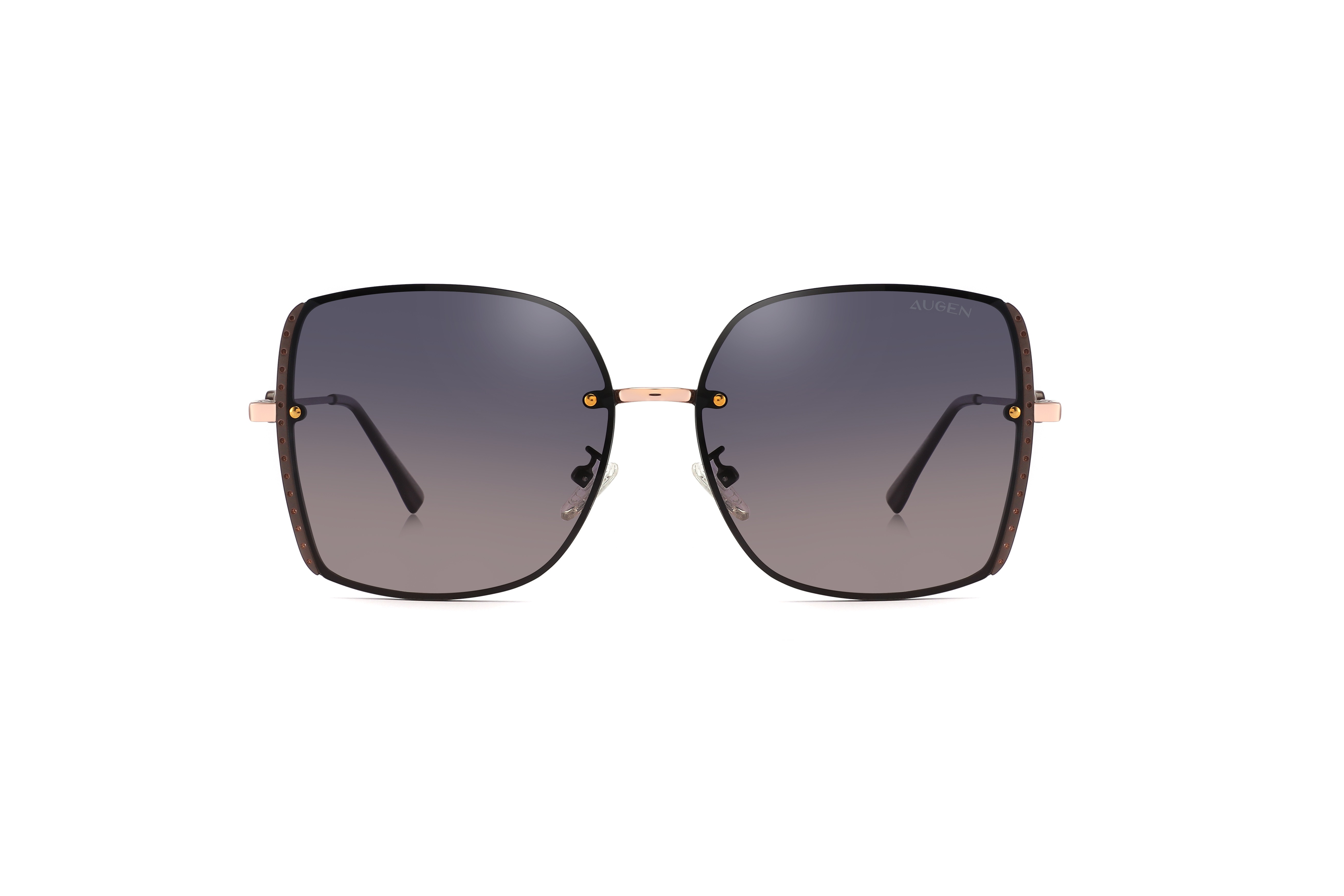 AUGEN By Visions India Retro Vintage Square Abstract Unisex Sunglasses Polarized UV400 Protected Large Size (Brown, 151)