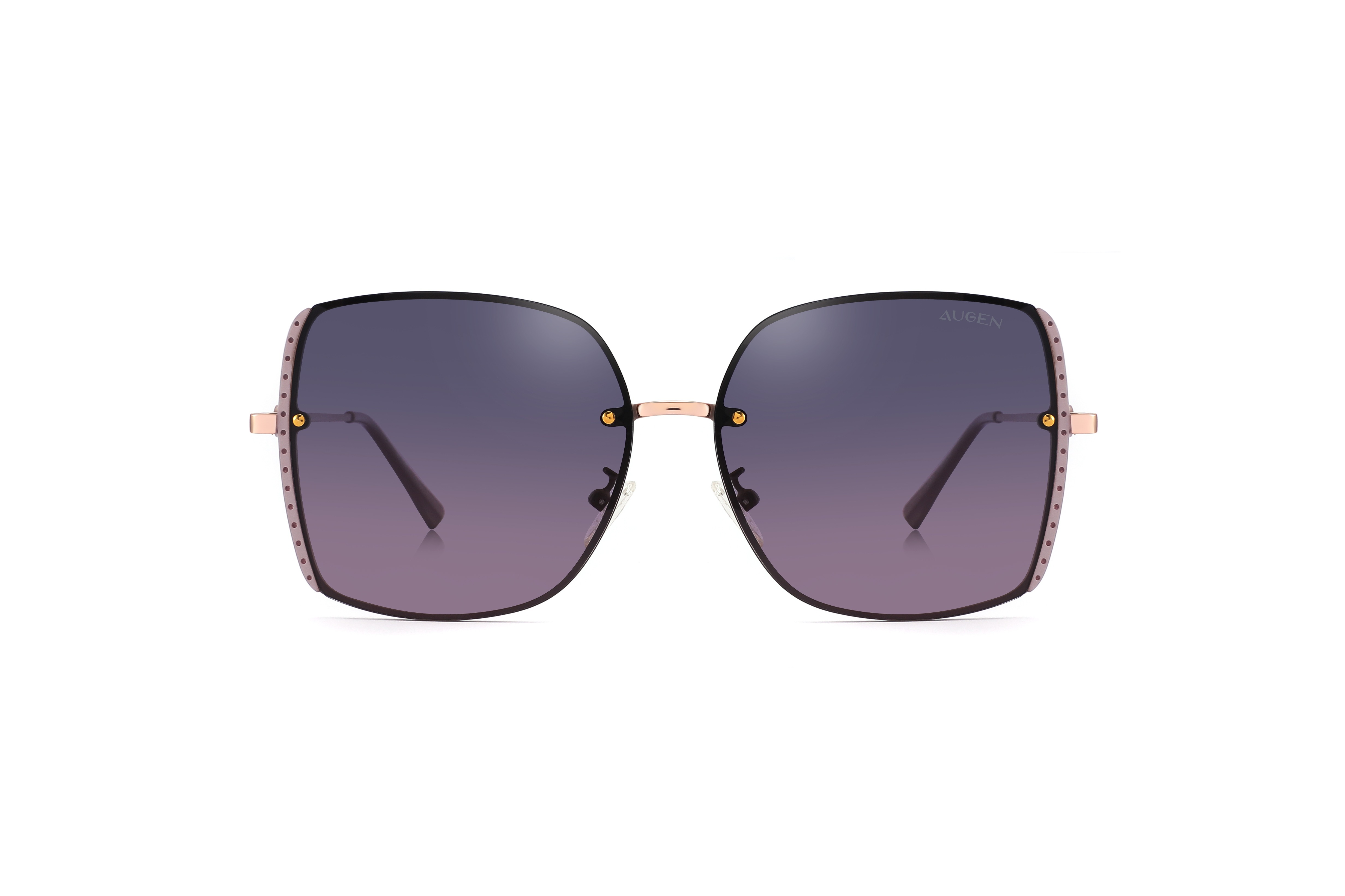 AUGEN By Visions India Retro Vintage Square Abstract Unisex Sunglasses Polarized UV400 Protected Large Size (LightBrown, 151)