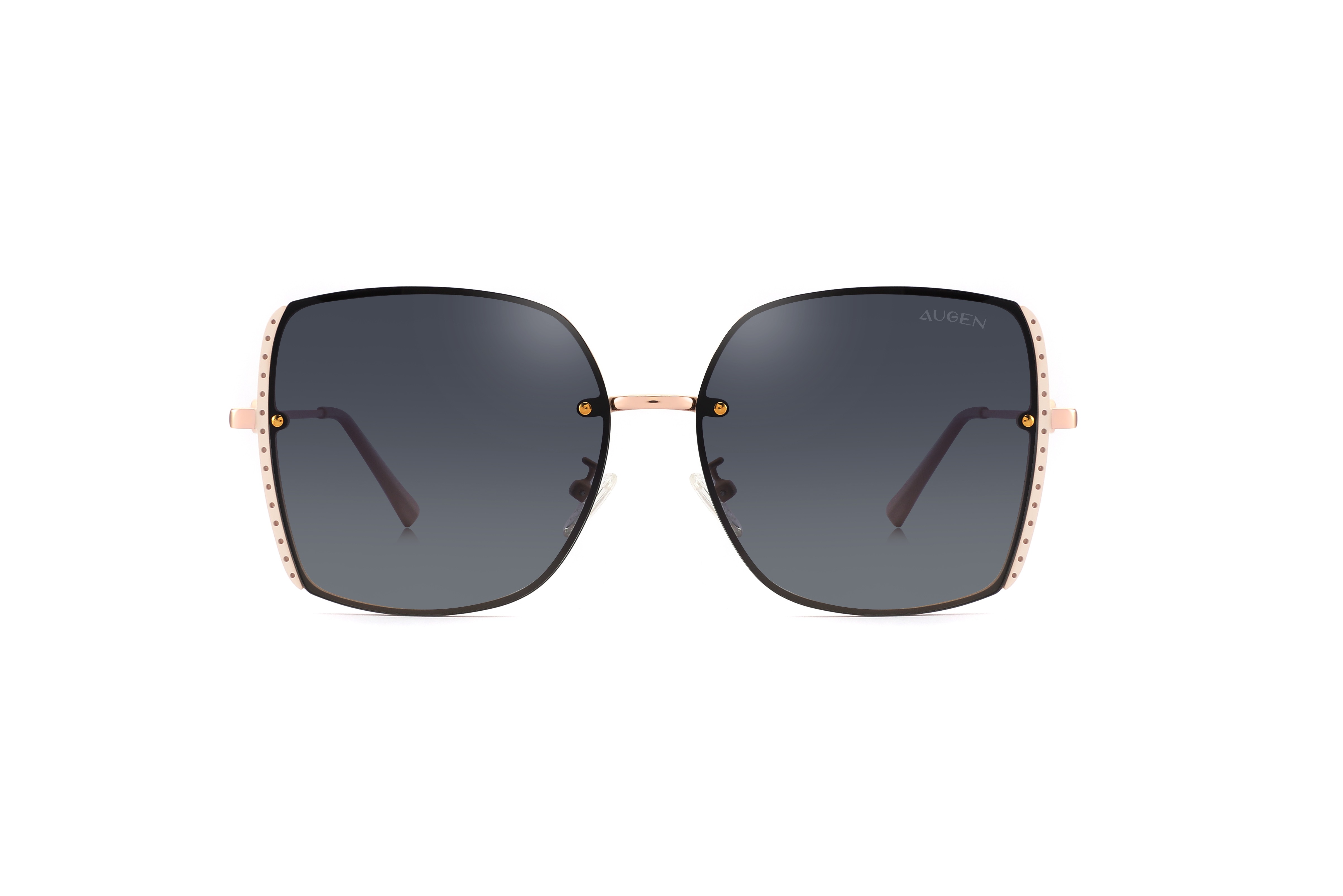 AUGEN By Visions India Retro Vintage Square Abstract Unisex Sunglasses Polarized UV400 Protected Large Size (White, 151)