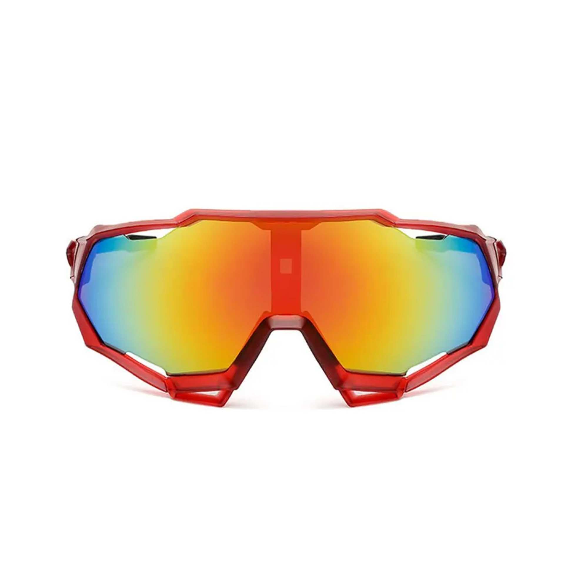 AUGEN By Visions India Sports Mirrored Wraparound Sunglasses for Cycling Cricket Riding Trekking Full Coverage UV 400 Protection Abstract Unisex Sunglass Large (C2, 154)