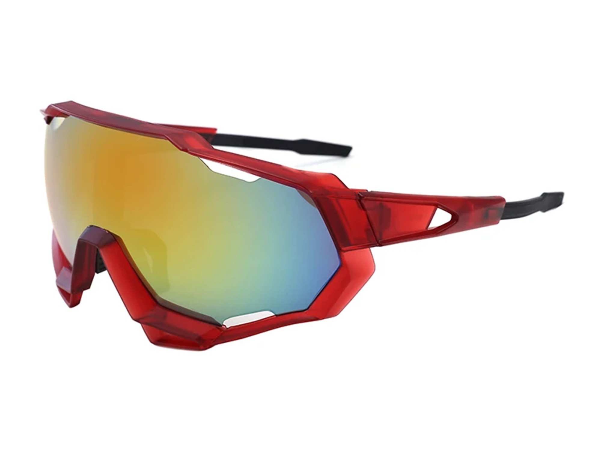 AUGEN By Visions India Sports Mirrored Wraparound Sunglasses for Cycling Cricket Riding Trekking Full Coverage UV 400 Protection Abstract Unisex Sunglass Large (C2, 154)