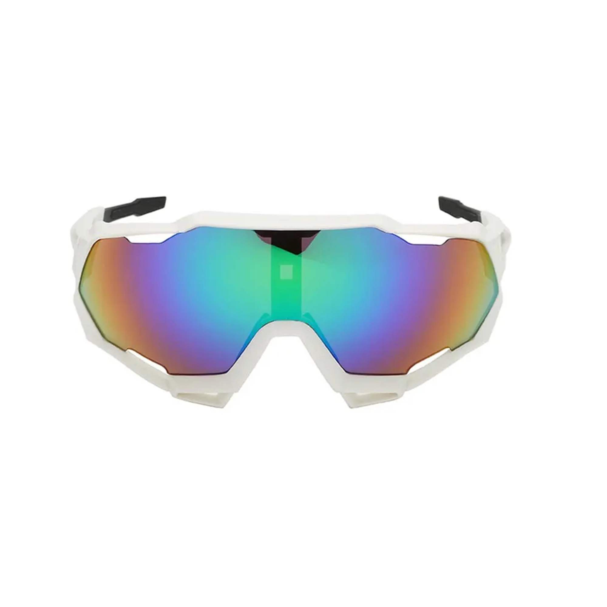 AUGEN By Visions India Sports Mirrored Wraparound Sunglasses for Cycling Cricket Riding Trekking Full Coverage UV 400 Protection Abstract Unisex Sunglass Large (C4, 154)