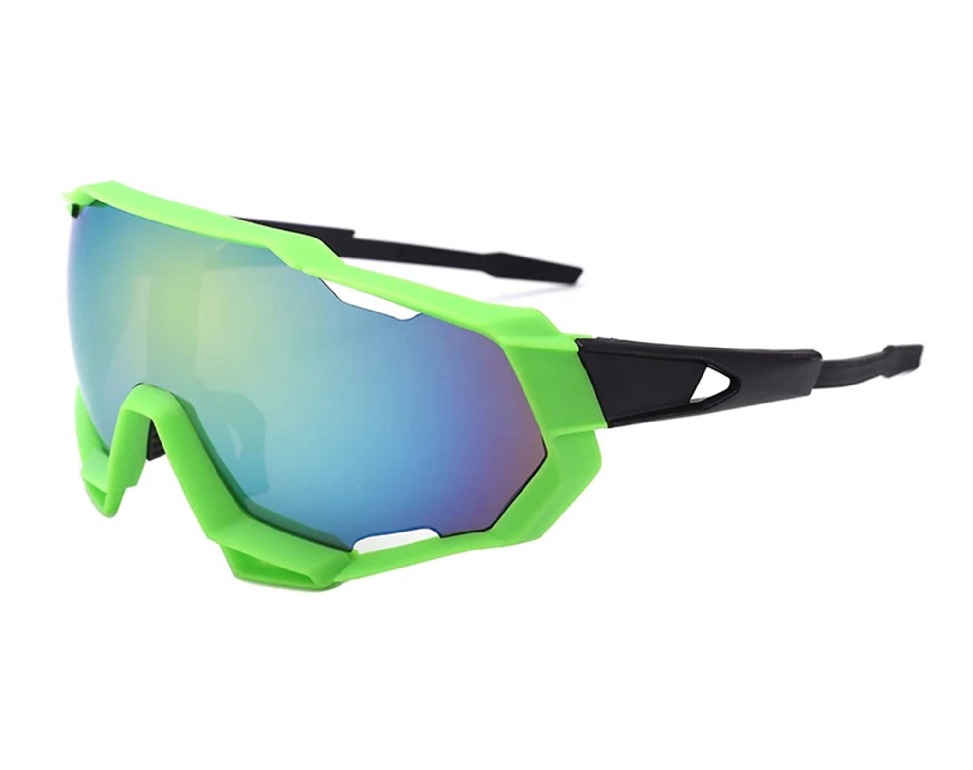 AUGEN By Visions India Sports Mirrored Wraparound Sunglasses for Cycling Cricket Riding Trekking Full Coverage UV 400 Protection Abstract Unisex Sunglasses Large Size (C5, 154)