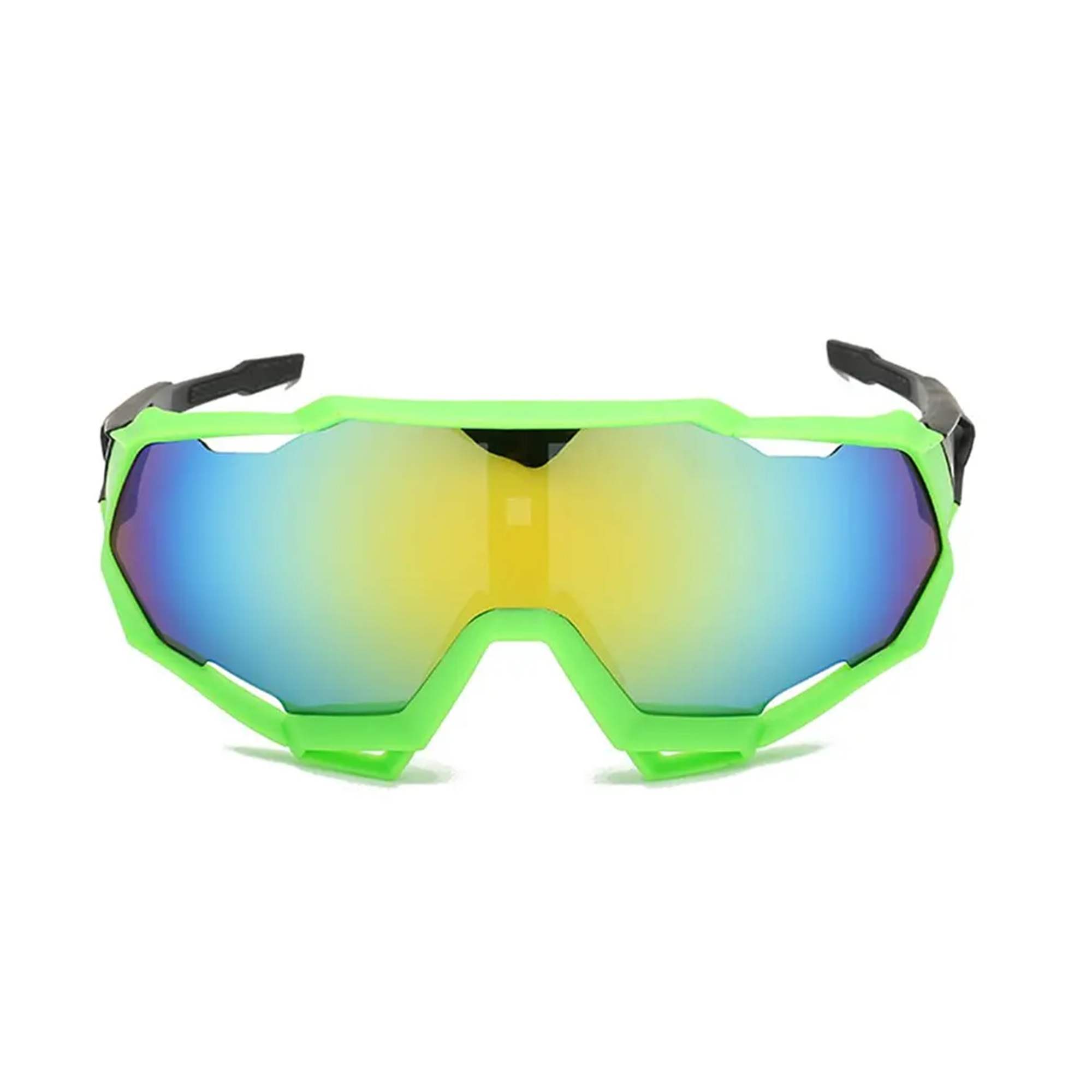 AUGEN By Visions India Sports Mirrored Wraparound Sunglasses for Cycling Cricket Riding Trekking Full Coverage UV 400 Protection Abstract Unisex Sunglasses Large Size (C5, 154)