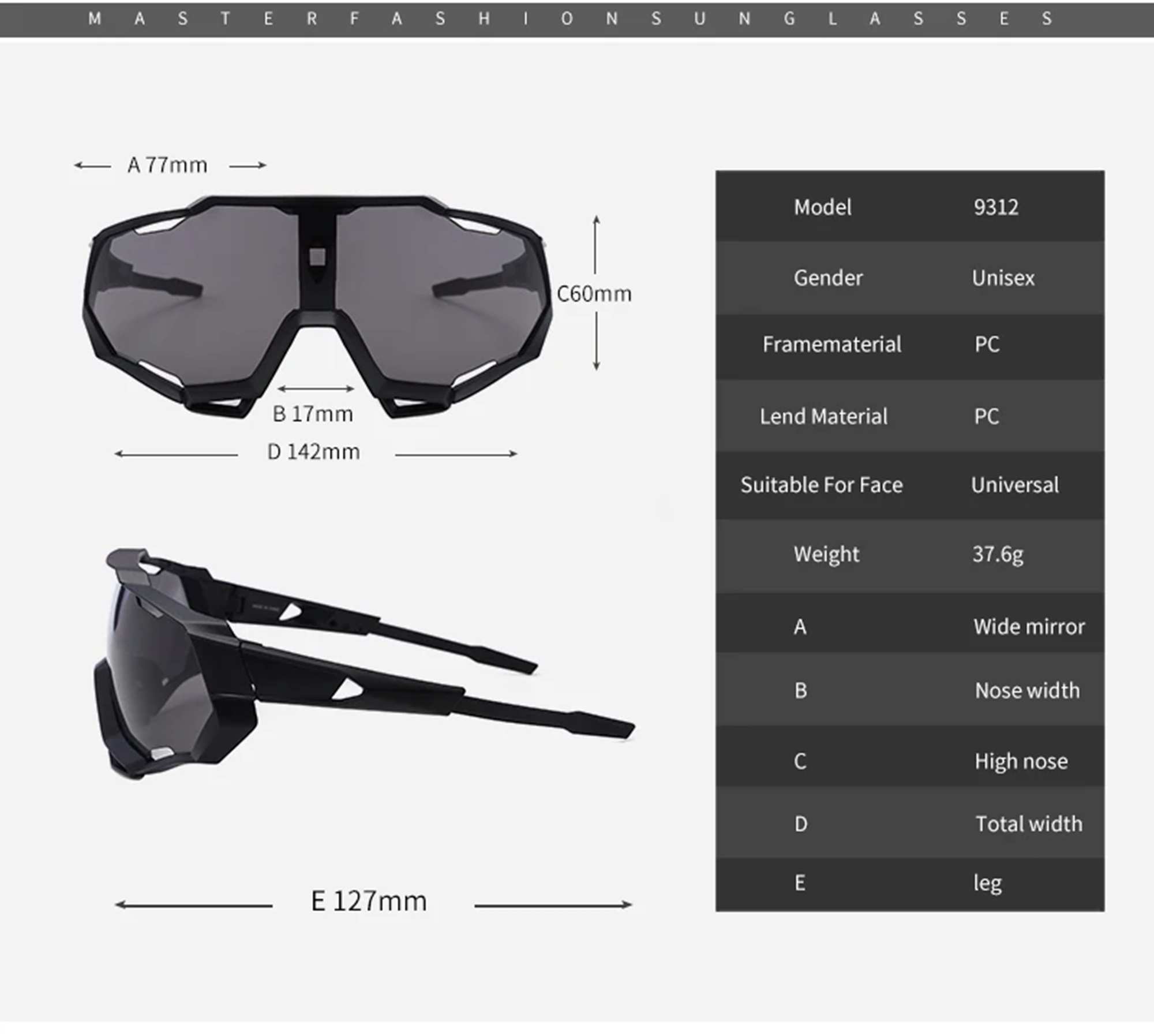 AUGEN By Visions India Sports Mirrored Wraparound Sunglasses for Cycling Cricket Riding Trekking Full Coverage UV 400 Protection Abstract Unisex Sunglasses Large Size (C6, 154)