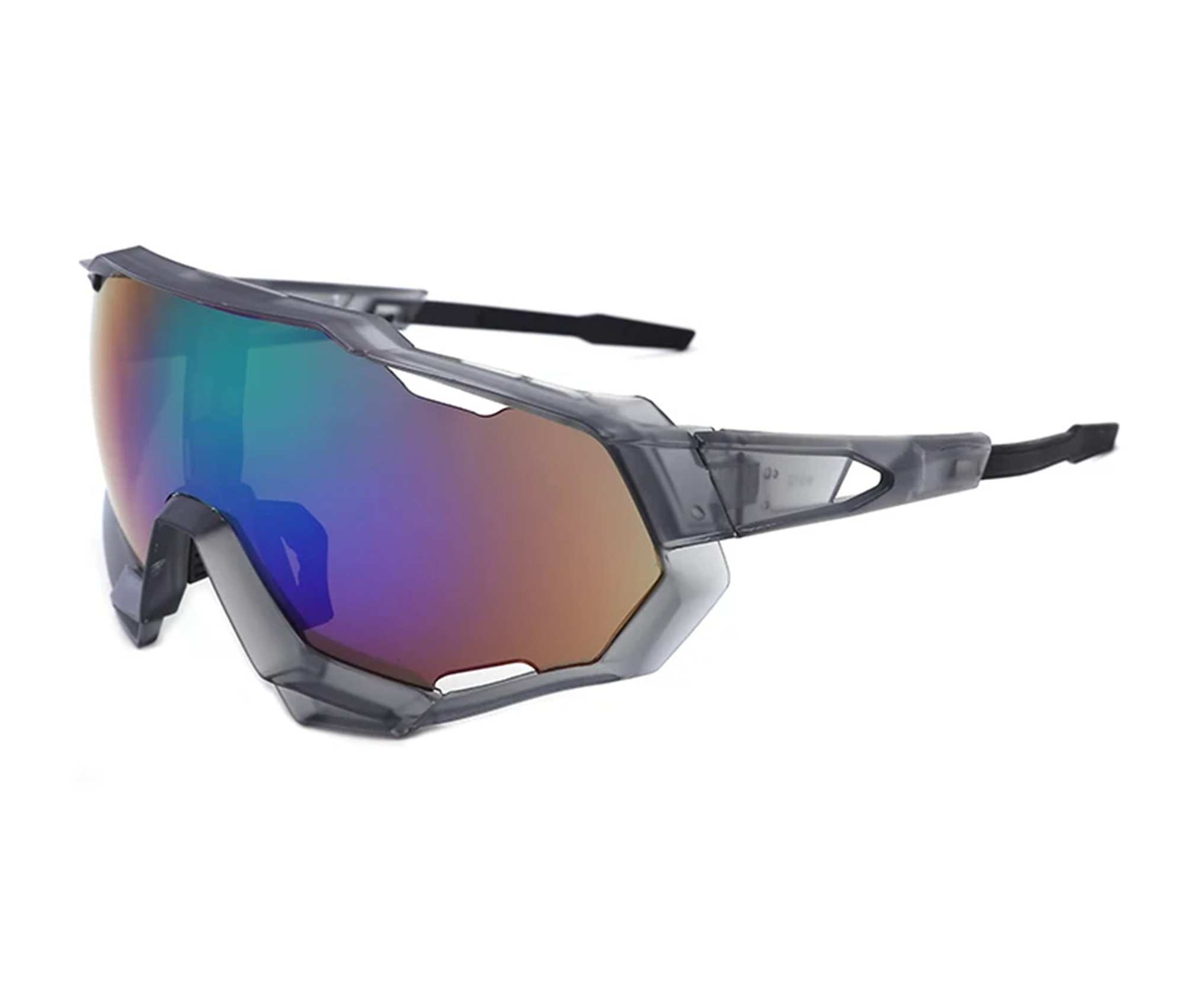 AUGEN By Visions India Sports Mirrored Wraparound Sunglasses for Cycling Cricket Riding Trekking Full Coverage UV 400 Protection Abstract Unisex Sunglasses Large Size (C6, 154)