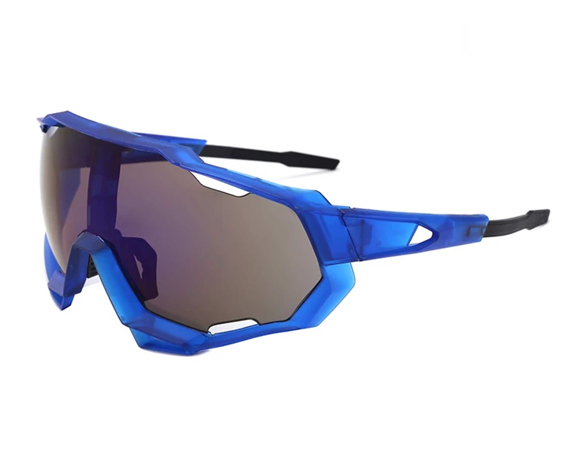 AUGEN By Visions India Sports Mirrored Wraparound Sunglasses for Cycling Cricket Riding Trekking Full Coverage UV 400 Protection Abstract Unisex Sunglasses Large Size (C7, 154)