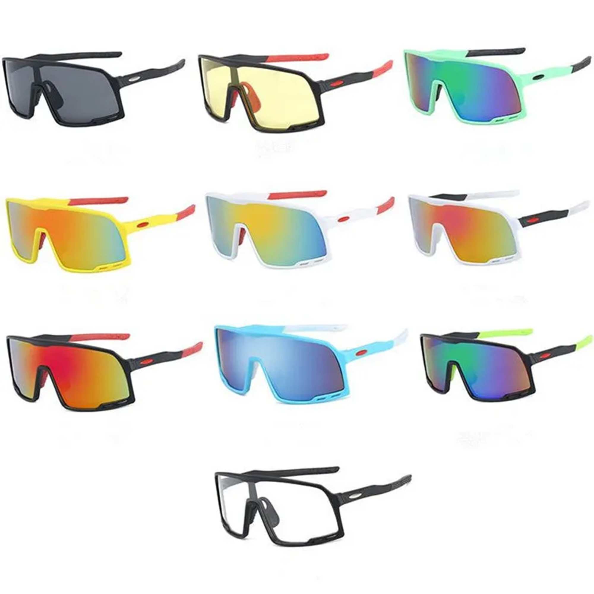 AUGEN By Visions India Sports Mirrored Wraparound Sunglasses for Cycling Cricket Riding Trekking Full Coverage UV 400 Protection Abstract Unisex Sunglasses Large Size (C4, 155)