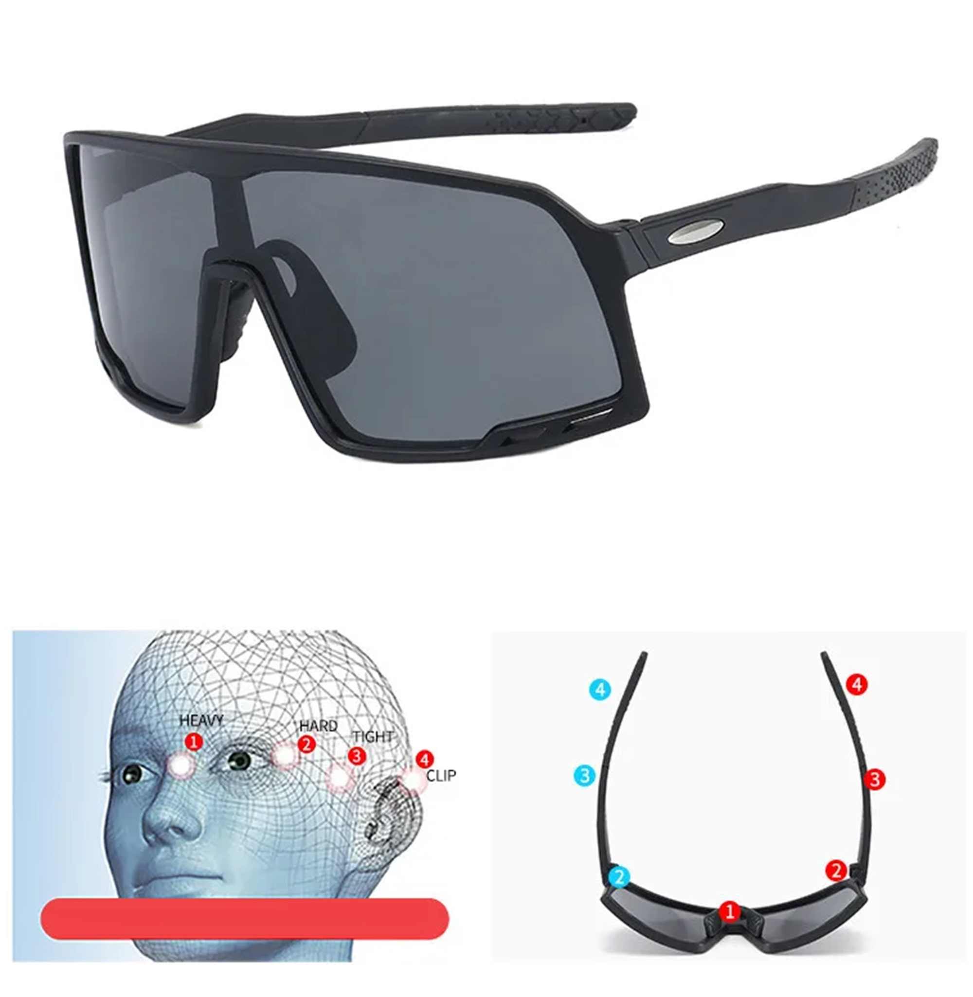 AUGEN By Visions India Sports Mirrored Wraparound Sunglasses for Cycling Cricket Riding Trekking Full Coverage UV 400 Protection Abstract Unisex Sunglasses Large Size (C4, 155)