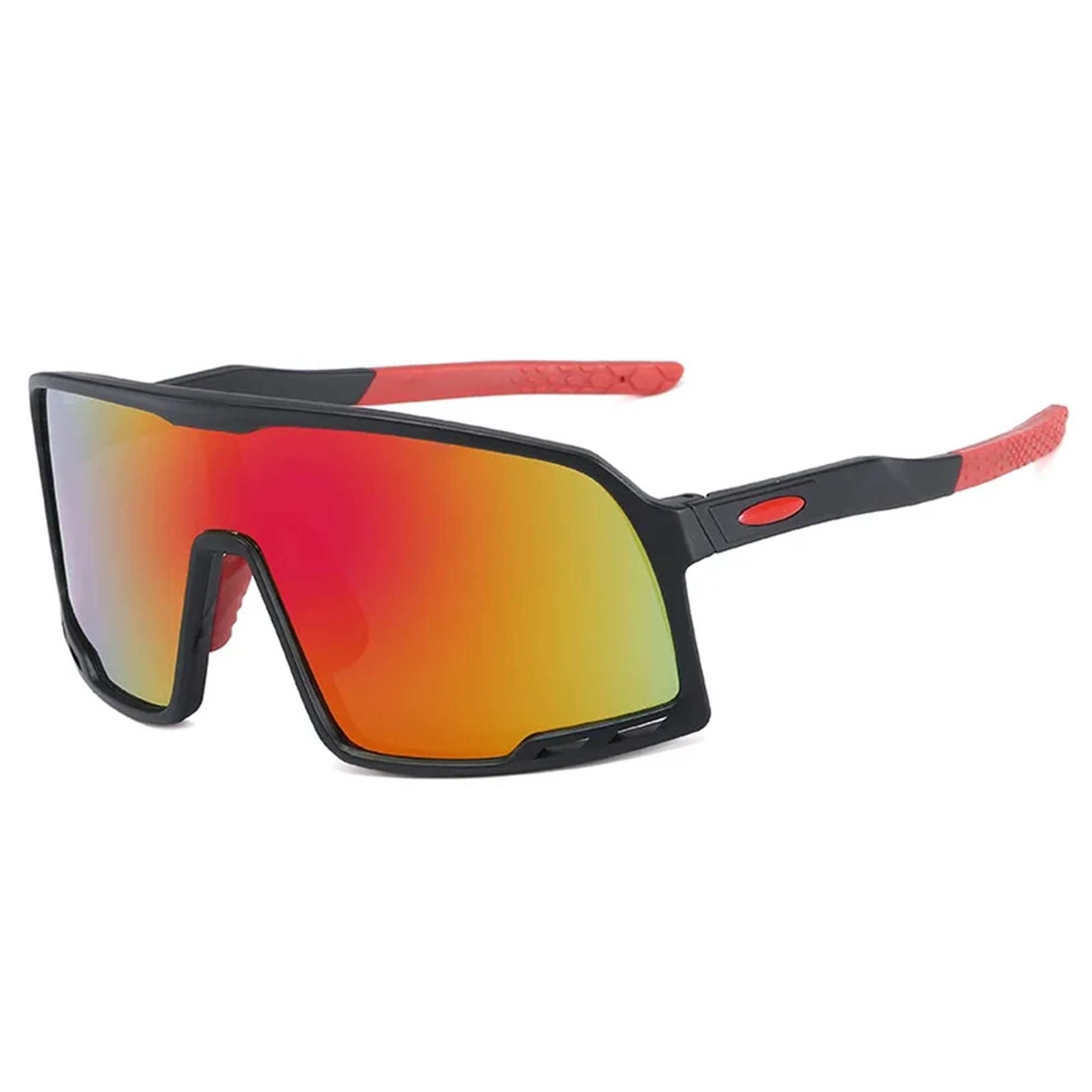 AUGEN By Visions India Sports Mirrored Wraparound Sunglasses for Cycling Cricket Riding Trekking Full Coverage UV 400 Protection Abstract Unisex Sunglass Large (C7, 155)
