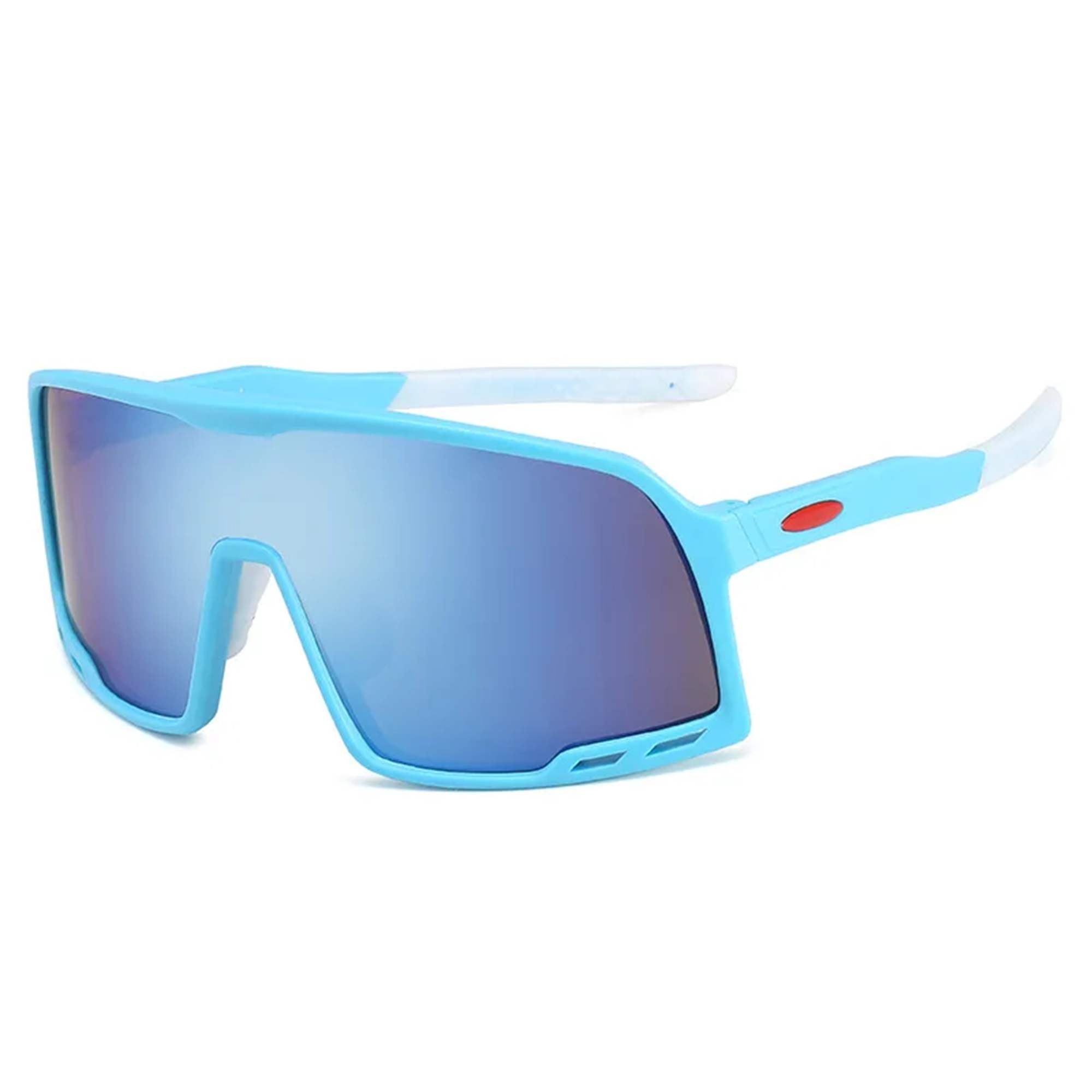 AUGEN By Visions India Sports Mirrored Wraparound Sunglasses for Cycling Cricket Riding Trekking Full Coverage UV 400 Protection Abstract Unisex Sunglass Large (C8, 155)