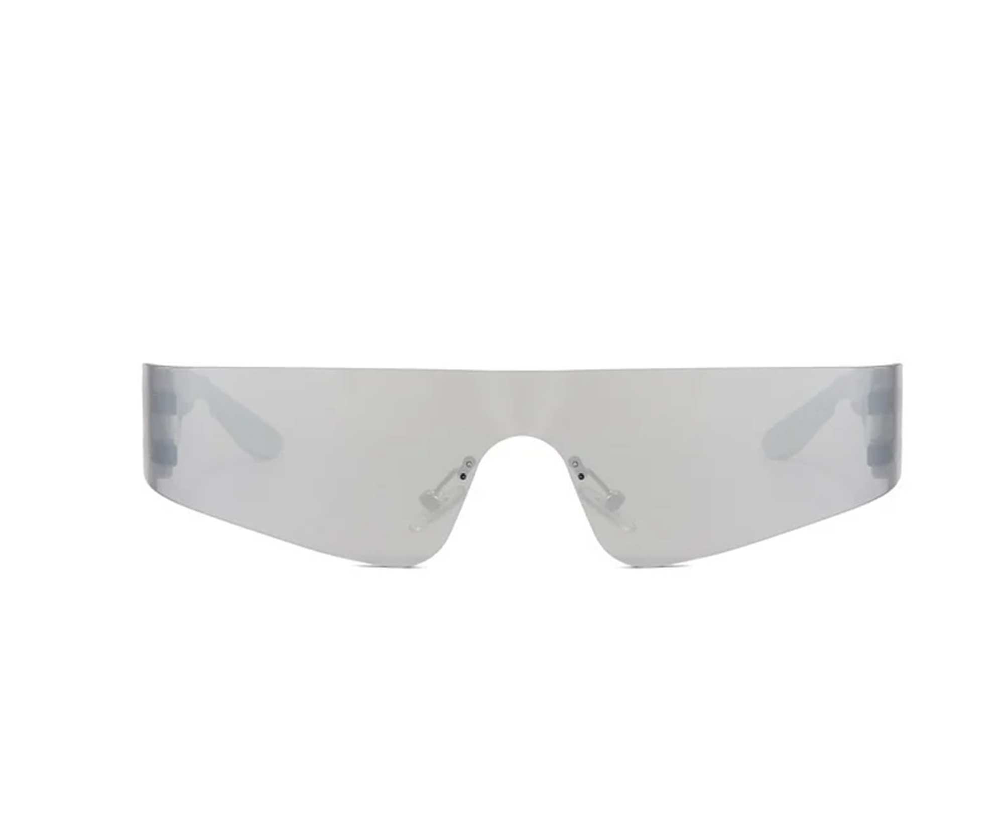 AUGEN By Visions India Y2K Rimless Futuristic Wrap Around Sunglasses, Trendy Cyberpunk Visor Sunglasses Monoblock Cyclops Shades UV 400 Protection Abstract Unisex Sunglass Medium (C6, 156)