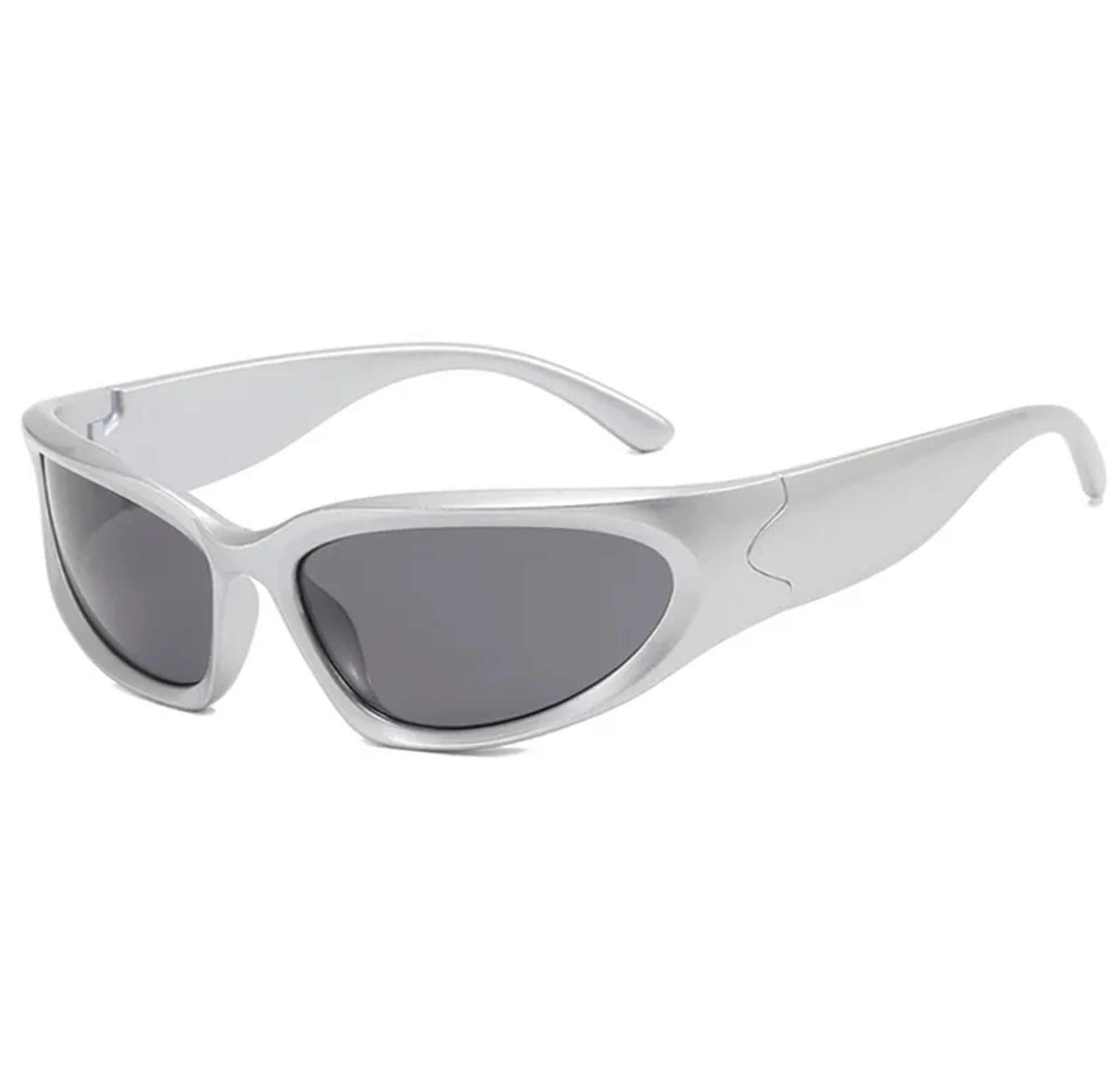 AUGEN By Visions India Y2K Futuristic Wrap Around Sunglasses, Trendy Cyberpunk Visor Sunglasses Monoblock Cyclops Shades UV 400 Protection Abstract Unisex Sunglass Medium (C3, 157)