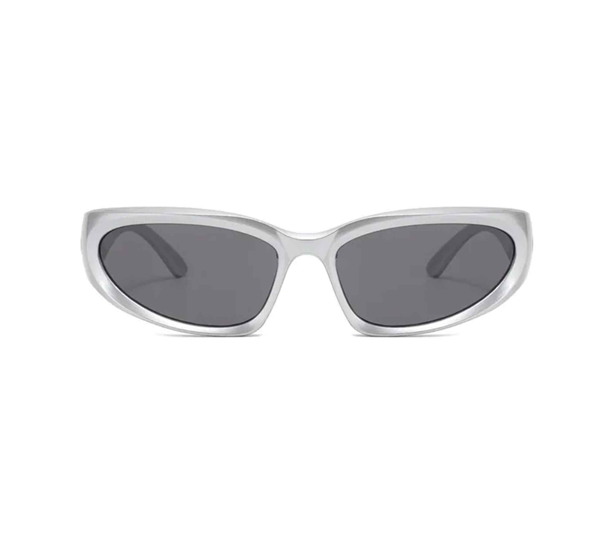 AUGEN By Visions India Y2K Futuristic Wrap Around Sunglasses, Trendy Cyberpunk Visor Sunglasses Monoblock Cyclops Shades UV 400 Protection Abstract Unisex Sunglass Medium (C3, 157)