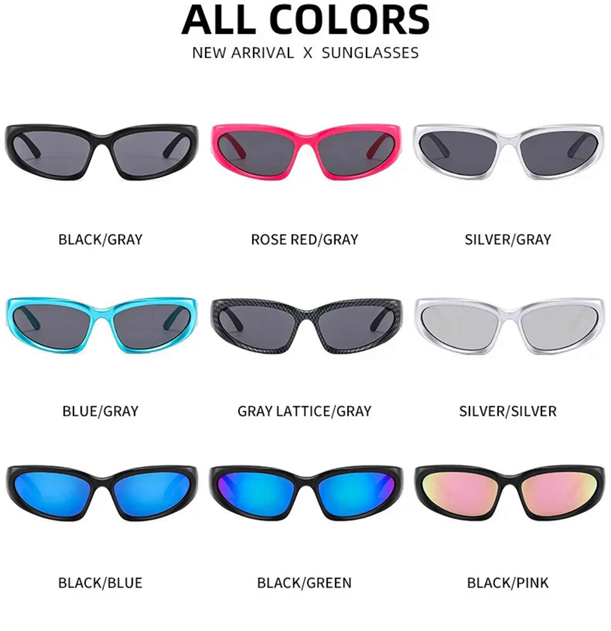 AUGEN By Visions India Y2K Futuristic Wrap Around Sunglasses, Trendy Cyberpunk Visor Sunglasses Monoblock Cyclops Shades UV 400 Protection Abstract Unisex Sunglass Medium (C3, 157)