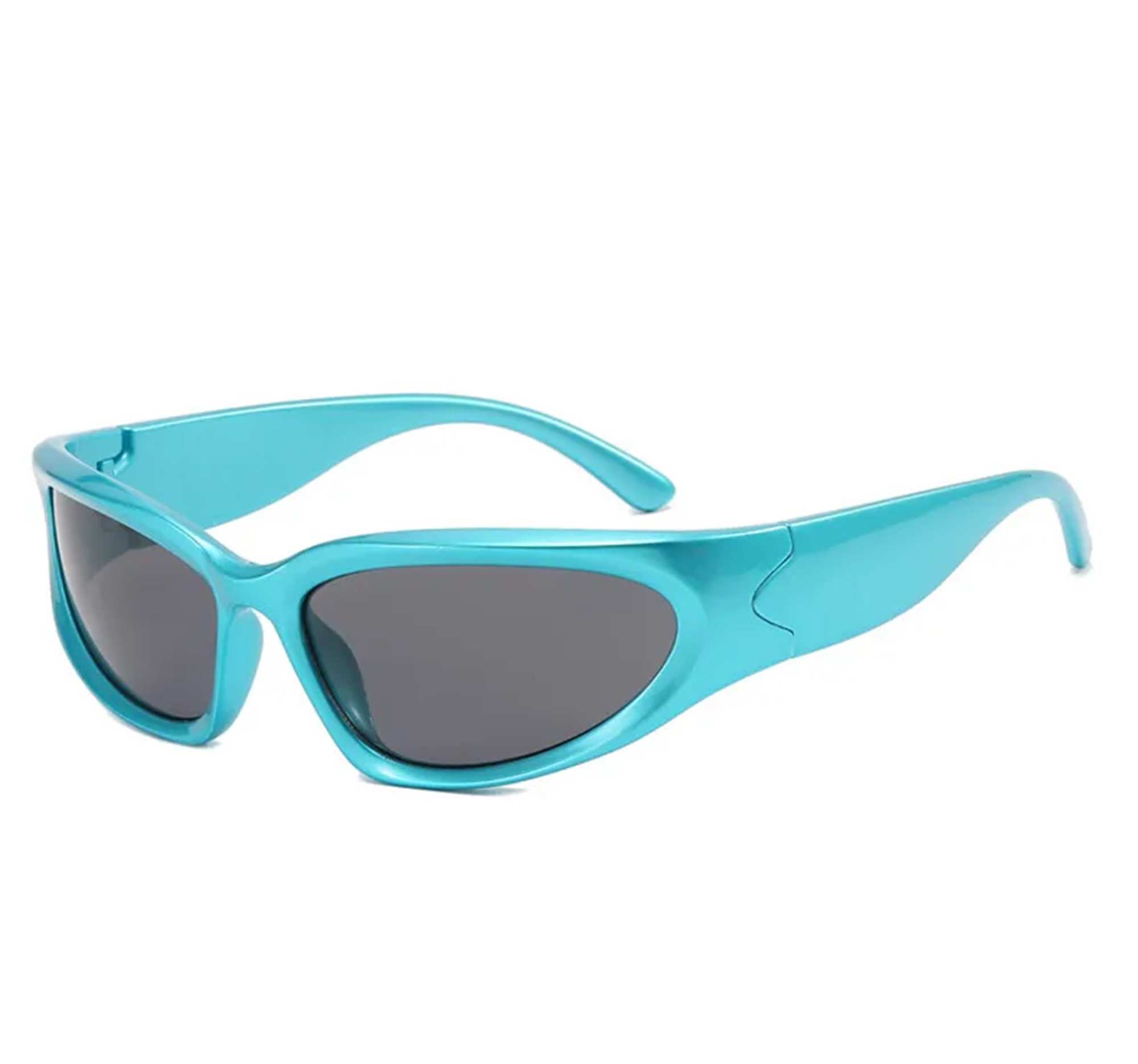 AUGEN By Visions India Y2K Futuristic Wrap Around Sunglasses, Trendy Cyberpunk Visor Sunglasses Monoblock Cyclops Shades UV 400 Protection Abstract Unisex Sunglasses Medium (C4, 157)
