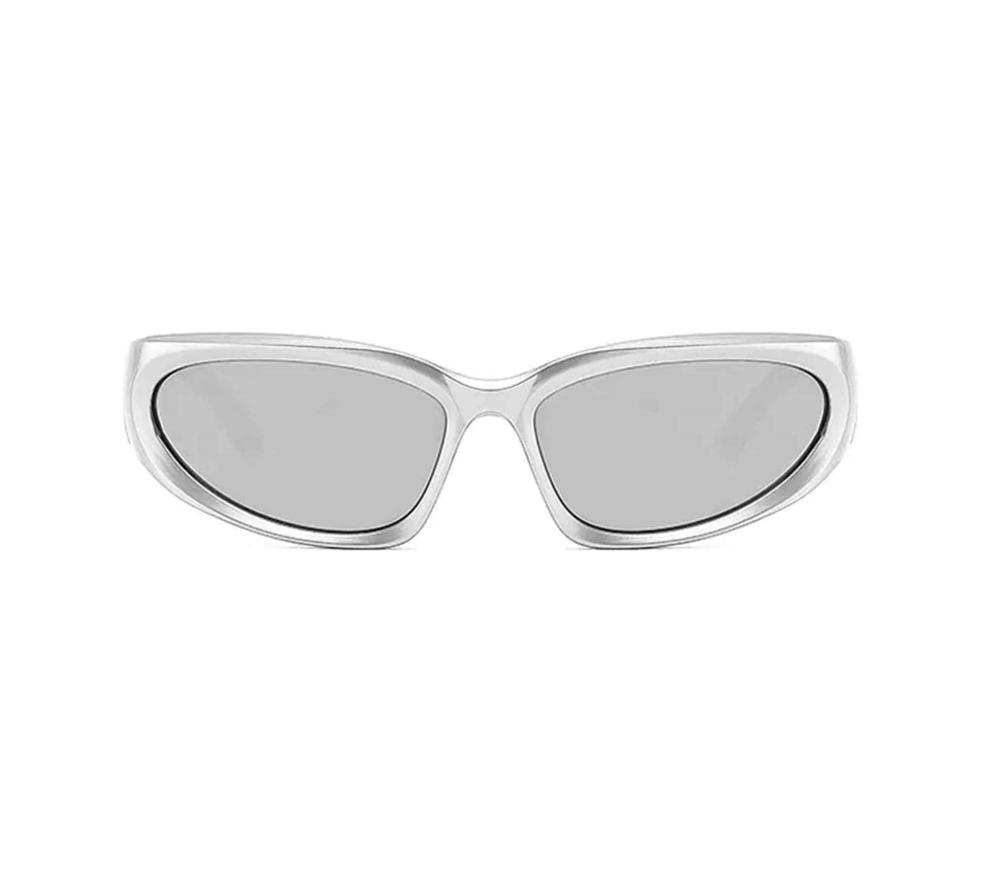 AUGEN By Visions India Y2K Futuristic Wrap Around Sunglasses, Trendy Cyberpunk Visor Sunglasses Monoblock Cyclops Shades UV 400 Protection Abstract Unisex Sunglasses Medium (C6, 157)